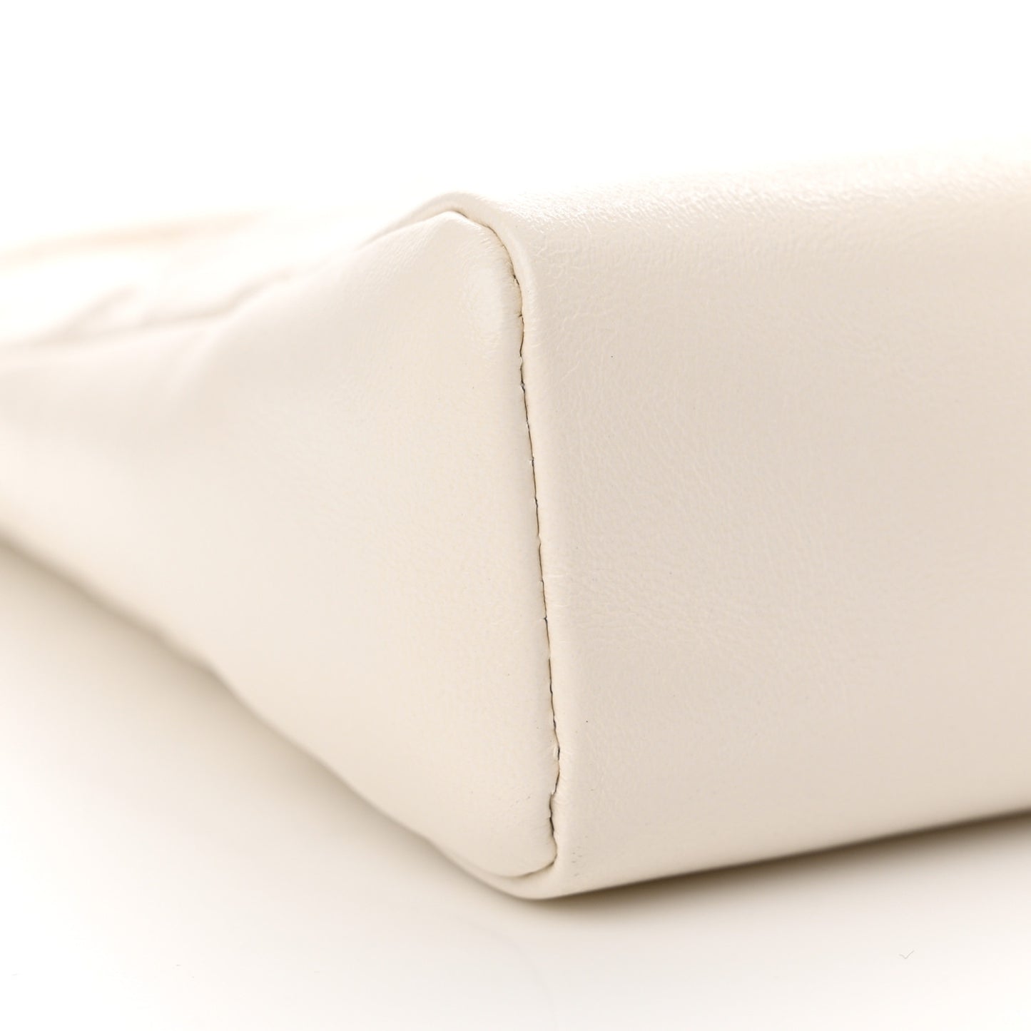 Shiny Lambskin Quilted Mini 31 Shopping Bag White