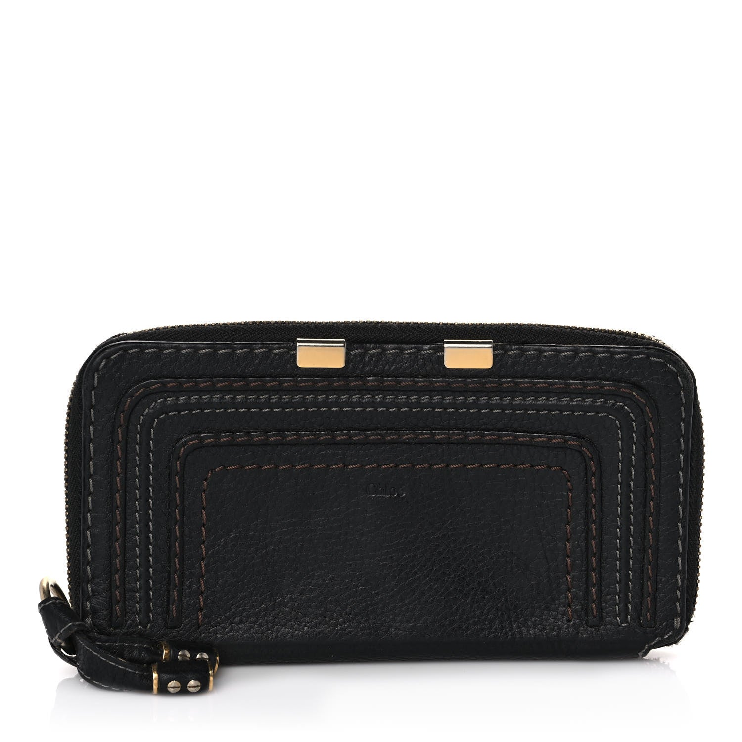 Chloe Grained Calfskin Marcie Long Zip Around Wallet Black 1 of 11