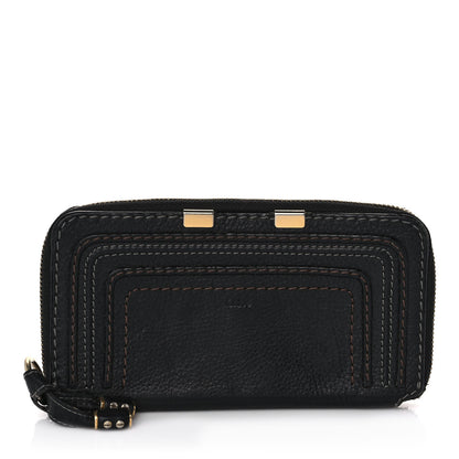 Chloe Grained Calfskin Marcie Long Zip Around Wallet Black 1 of 11