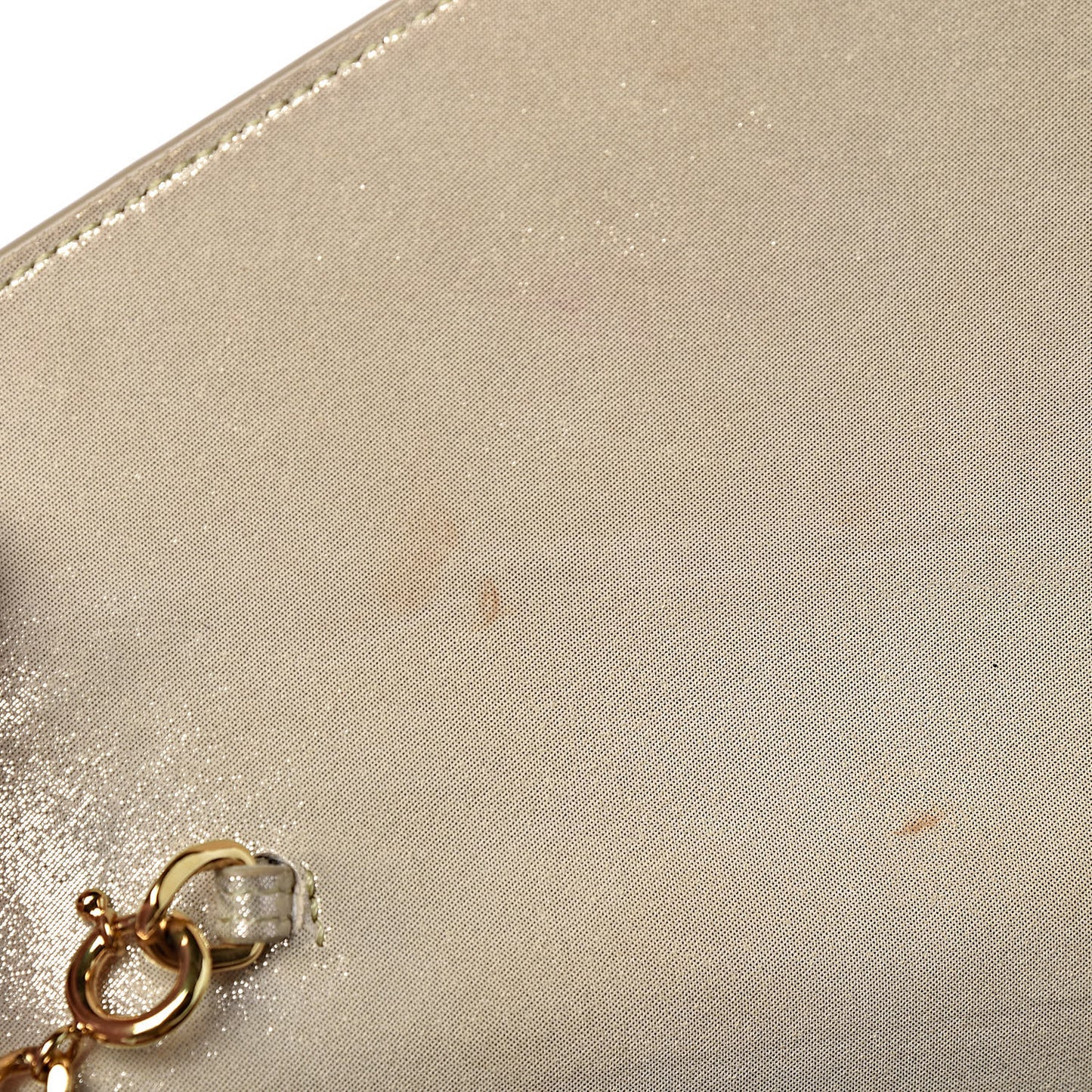 Metallic Fabric Monogram Envelope Chain Wallet Light Gold