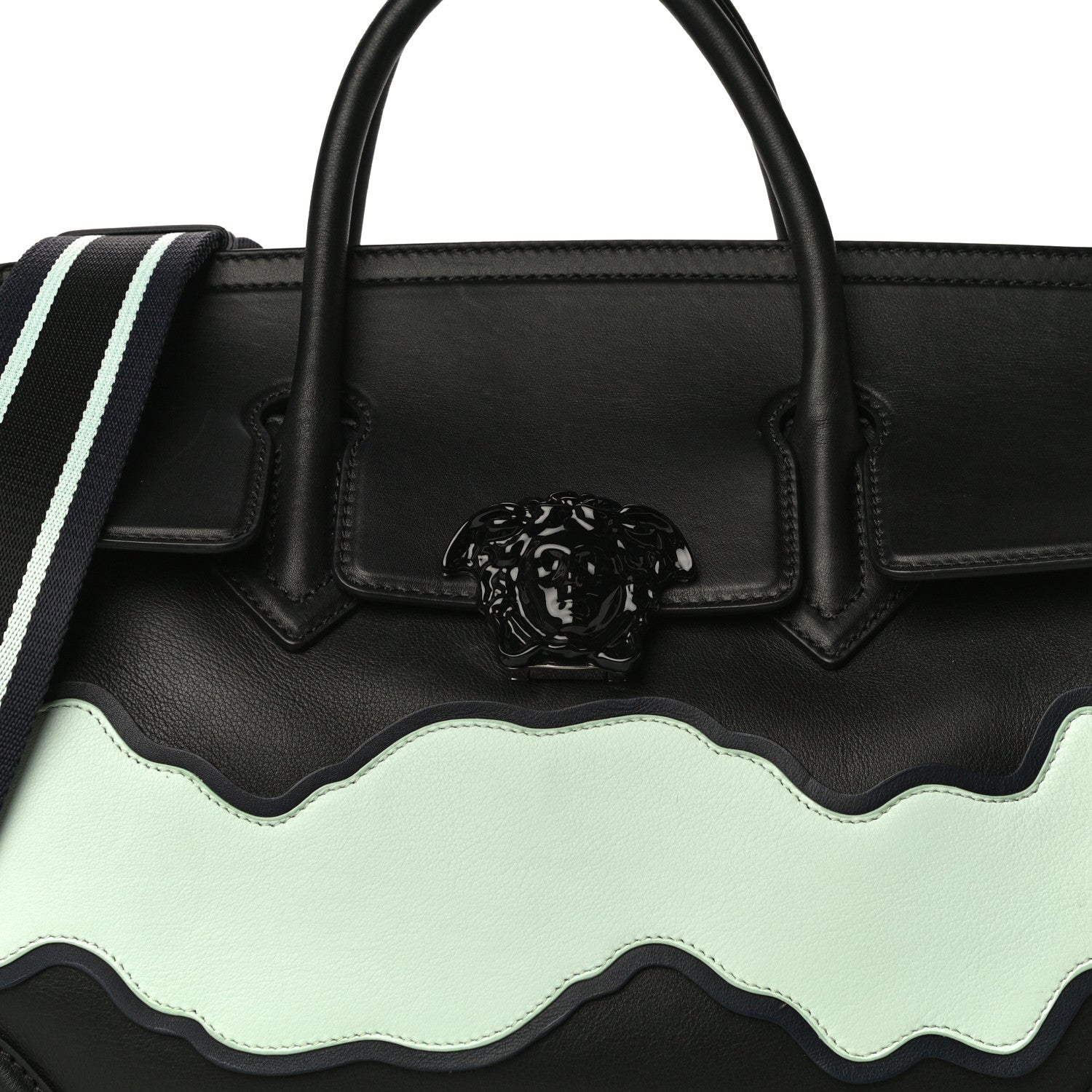 Versace Calfskin Large Palazzo Empire Bag Black Multicolor 14 of 14