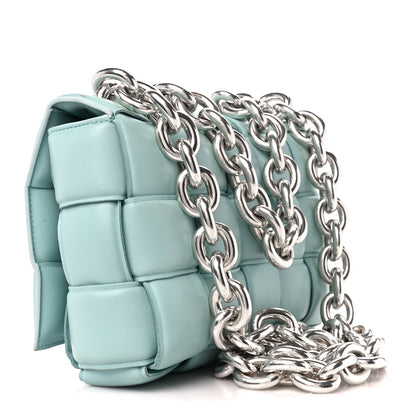 Bottega Veneta Lambskin Maxi Intreccio Padded Chain Cassette Crossbody Bag Spearmint 3 of 12