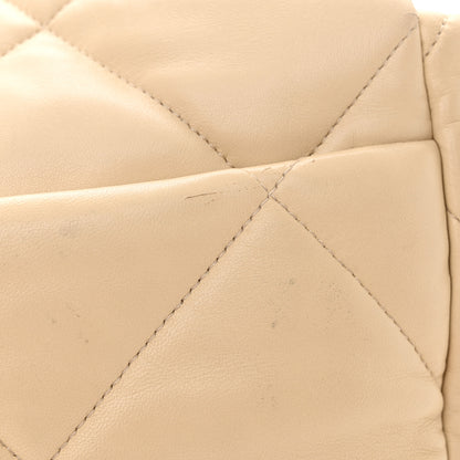 Chanel Lambskin Quilted Large Chanel 19 Flap Beige 12 of 14