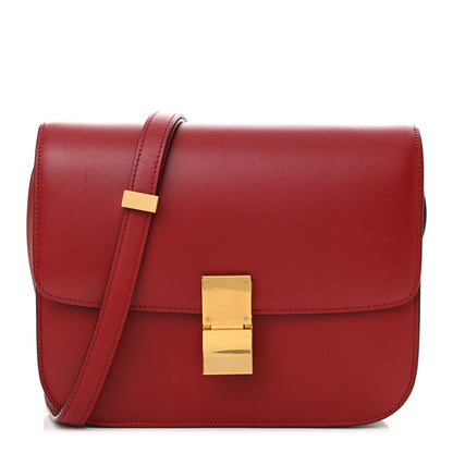 Celine Box Calfskin Medium Classic Box Flap Bag Red 1 of 13