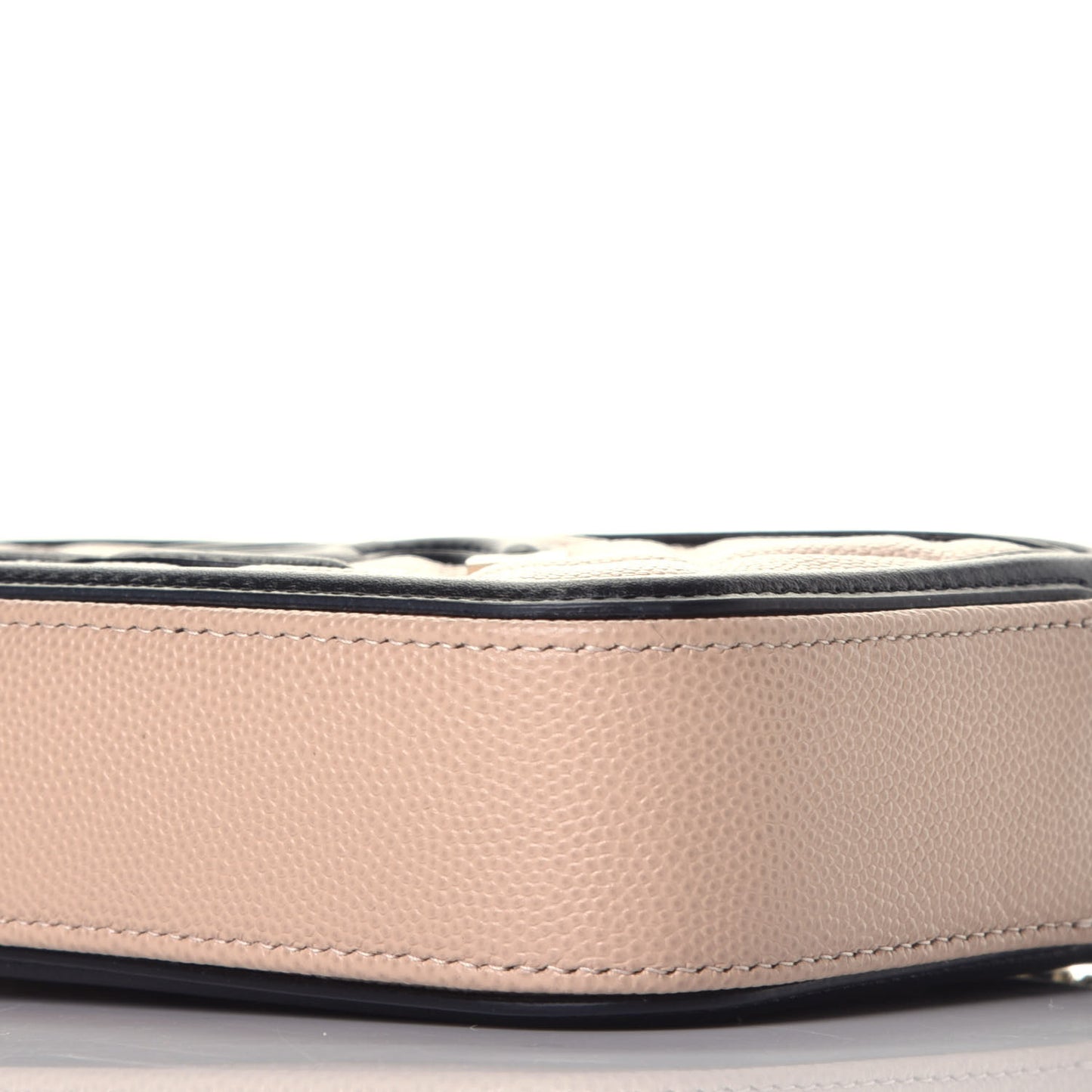 Caviar Quilted CC Filigree Clutch With Chain Beige Black