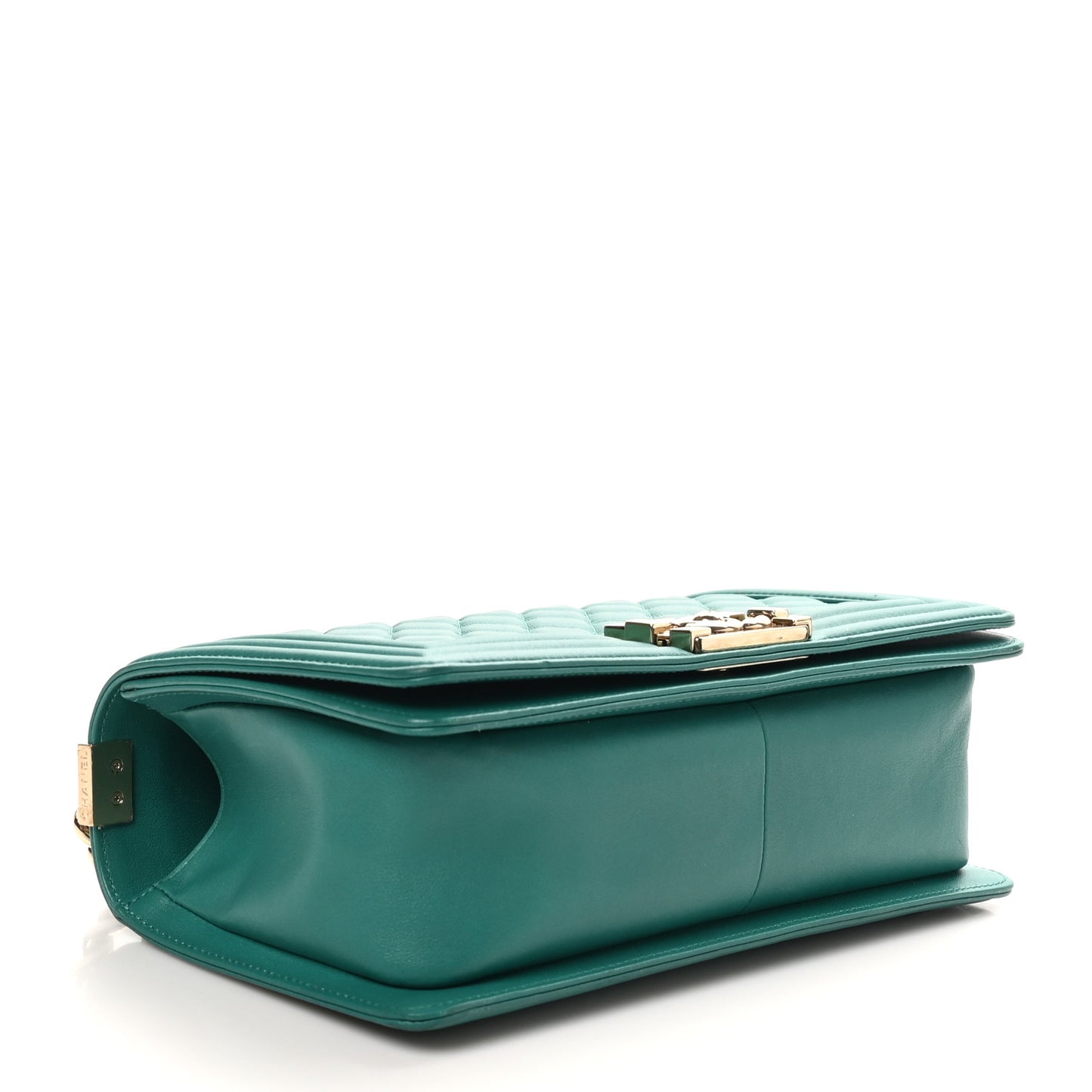 Lambskin Quilted Medium Boy Flap Green