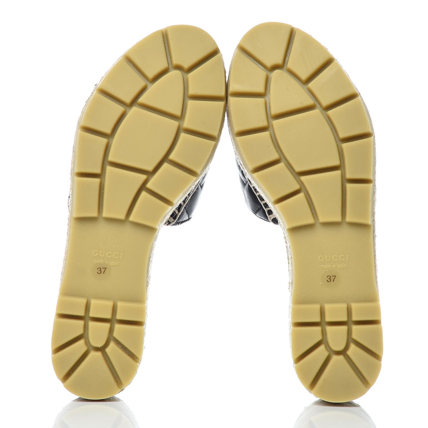 Nappa Matelasse GG Marmont Platform Espadrille Slide Sandals 37 Black