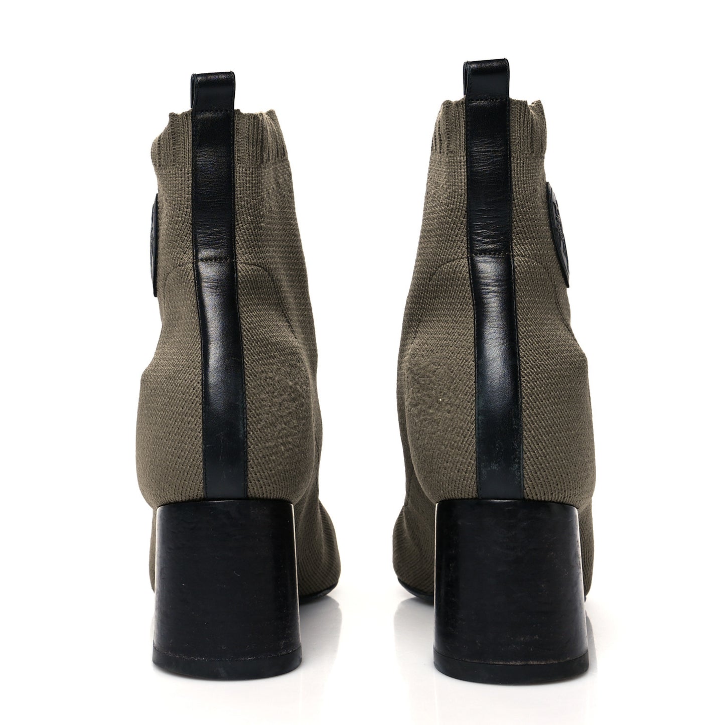 Knit Calfskin Volver 60 Ankle Boots 38 Vert Sapin