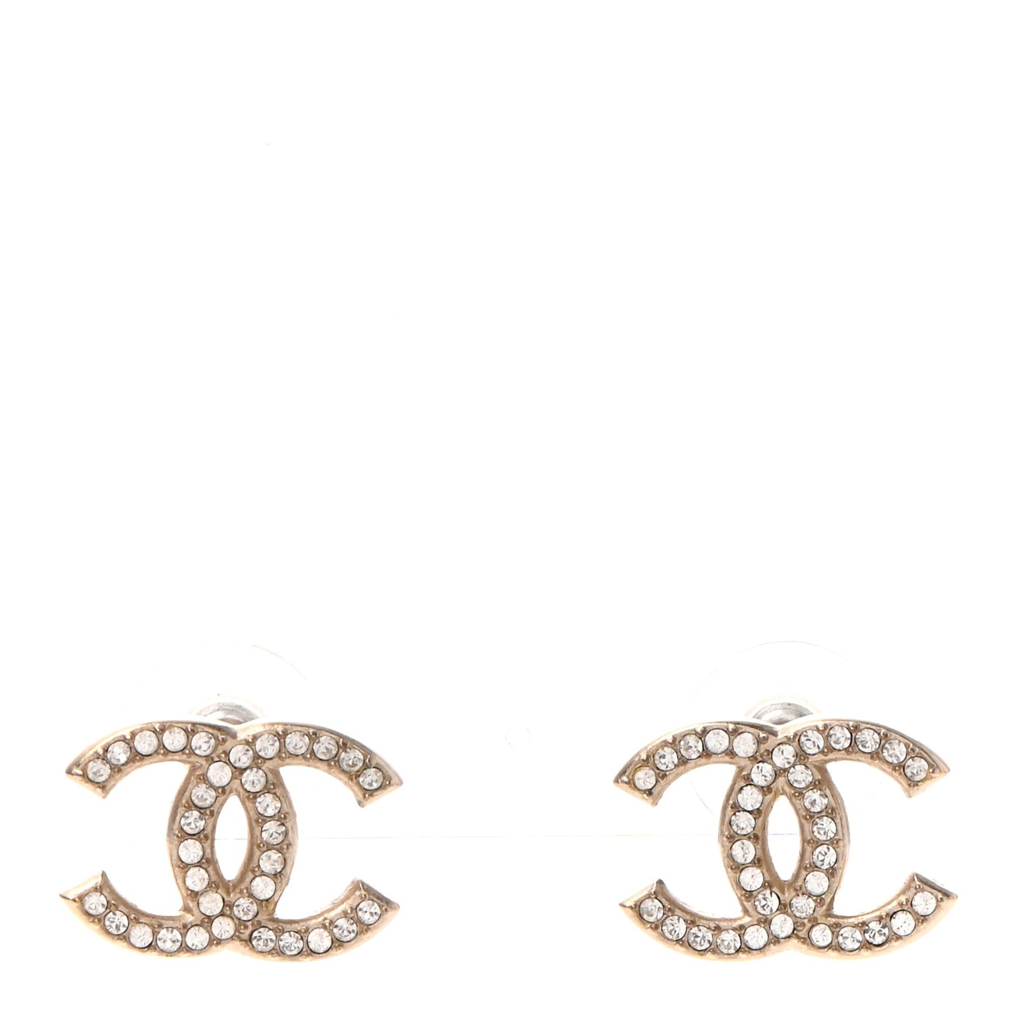 Crystal CC Earrings Light Gold