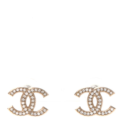 Chanel Crystal CC Earrings Light Gold 1 of 4