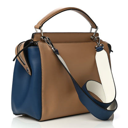 Fendi Vitello Baltico Shiny Nappa Lace Up DotCom Satchel Cuoio Blue Multicolor 4 of 15