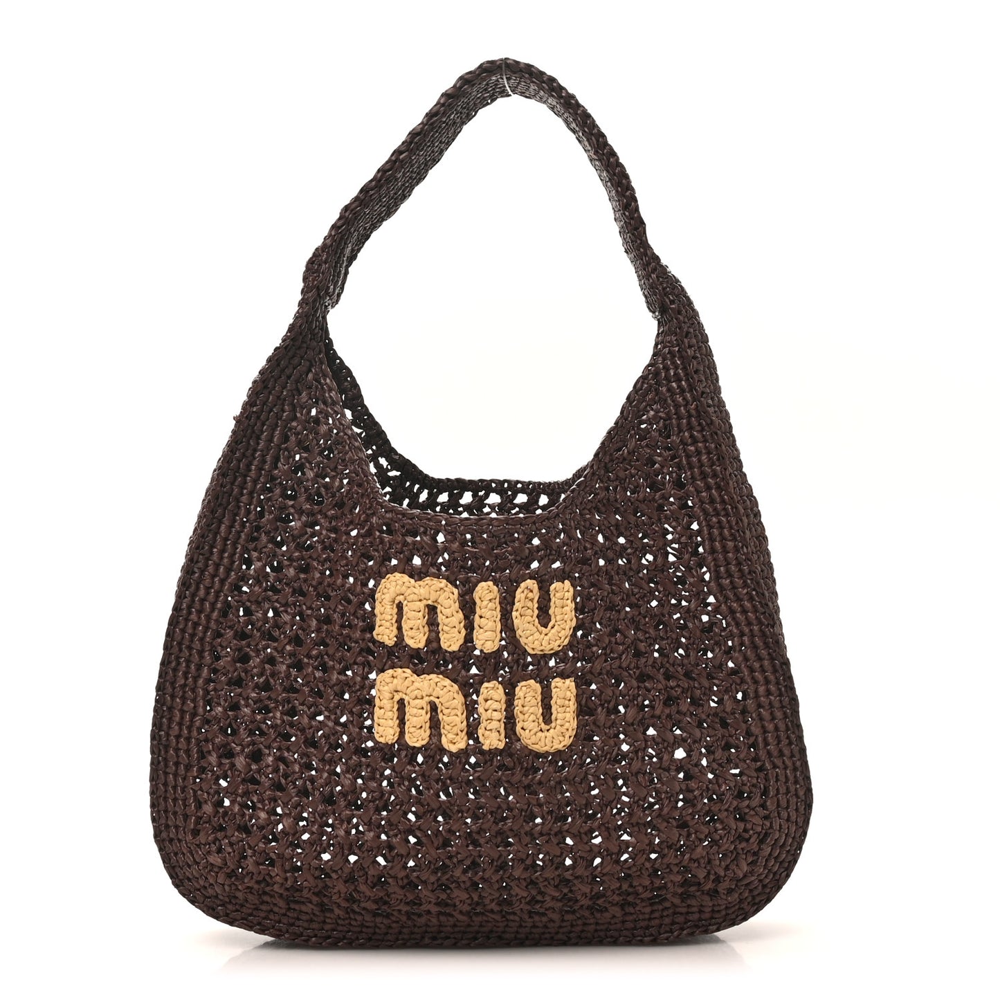 Raffia Crochet Woven Hobo Cacao Naturale