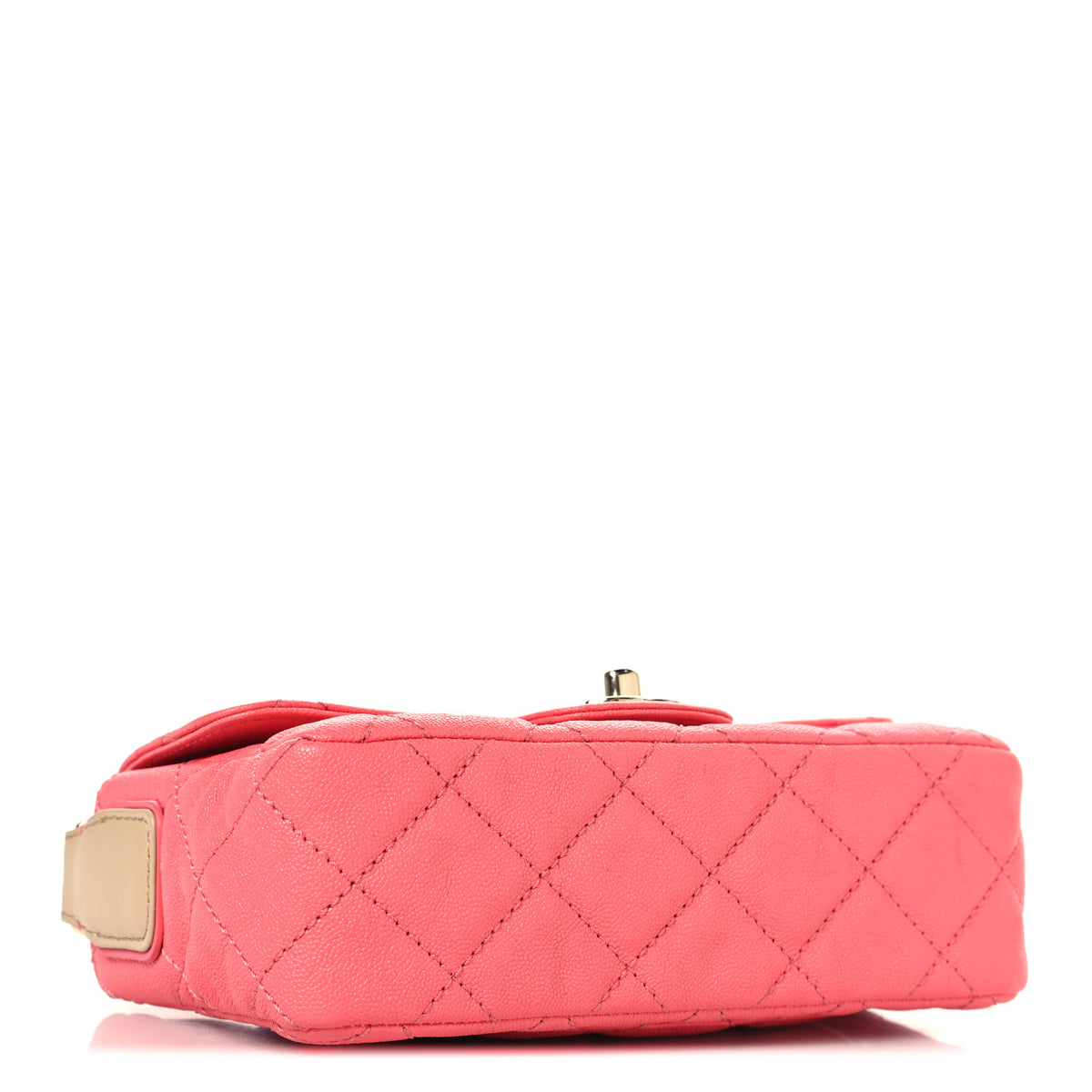 Chanel Iridescent Caviar Quilted Mini Flap With Thick Strap Pink Beige 4 of 10