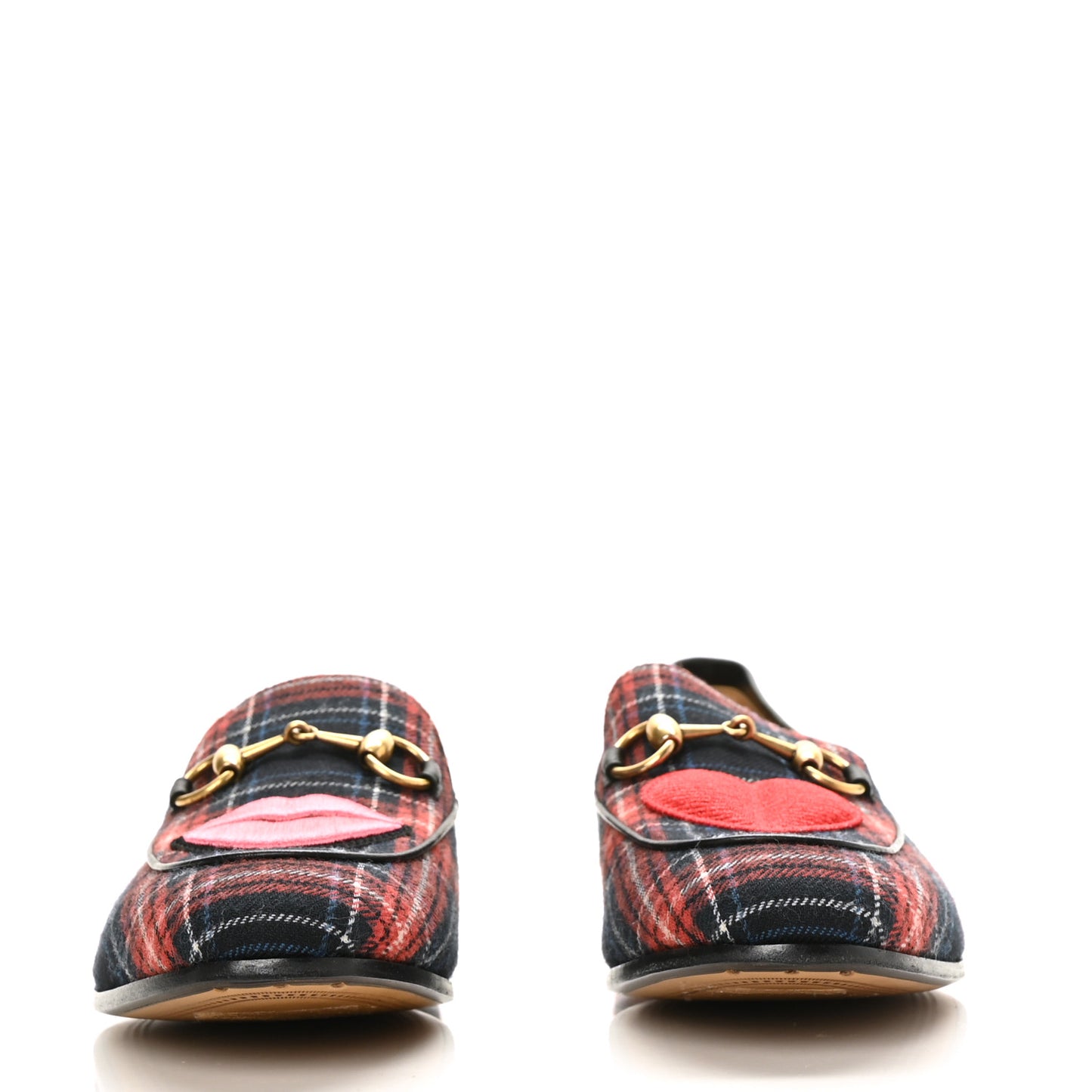 Cotton Horsebit Tartan Print Mens Jordaan Loafers 6 Red Black