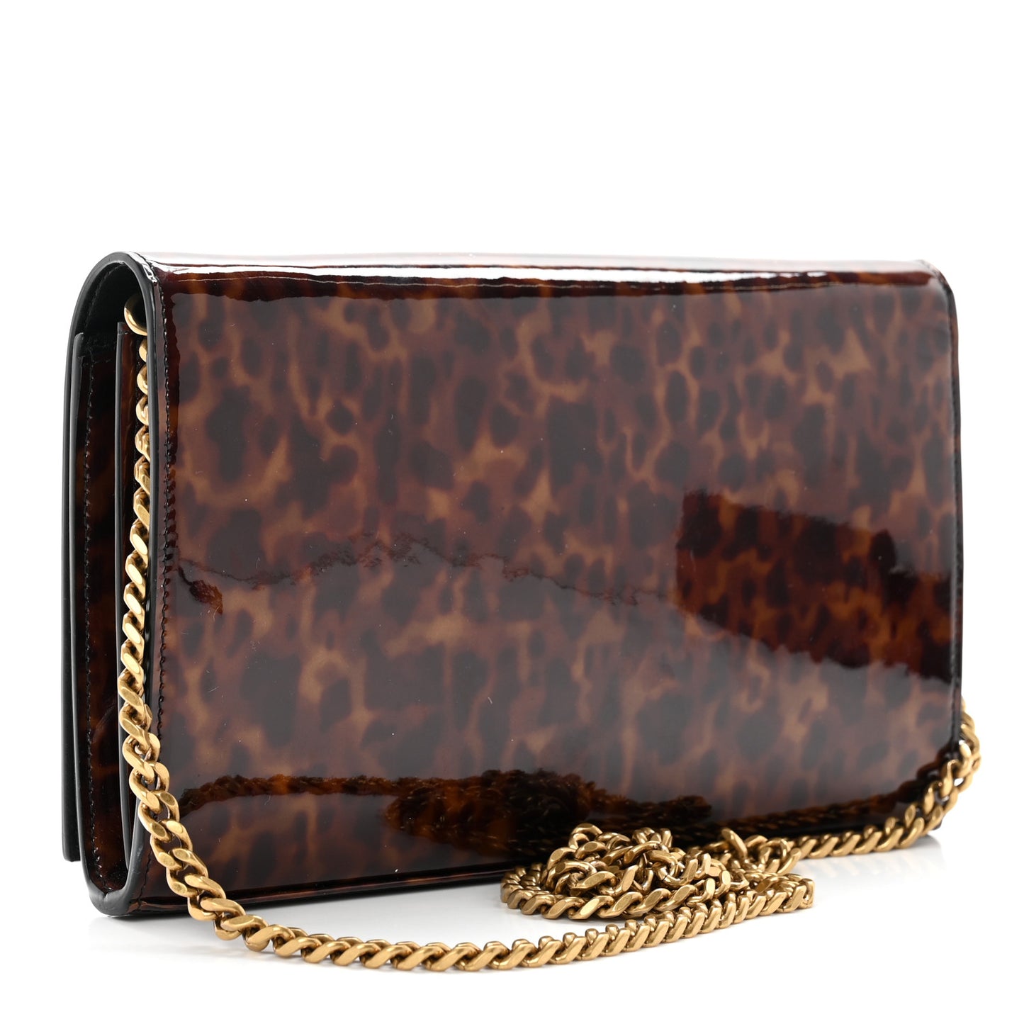 Patent Monogram Chain Wallet Tortoiseshell