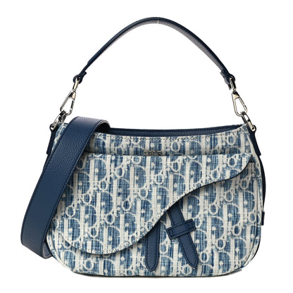 Christian Dior Denim Oblique Soft Saddle Bag Blue 1 of 10