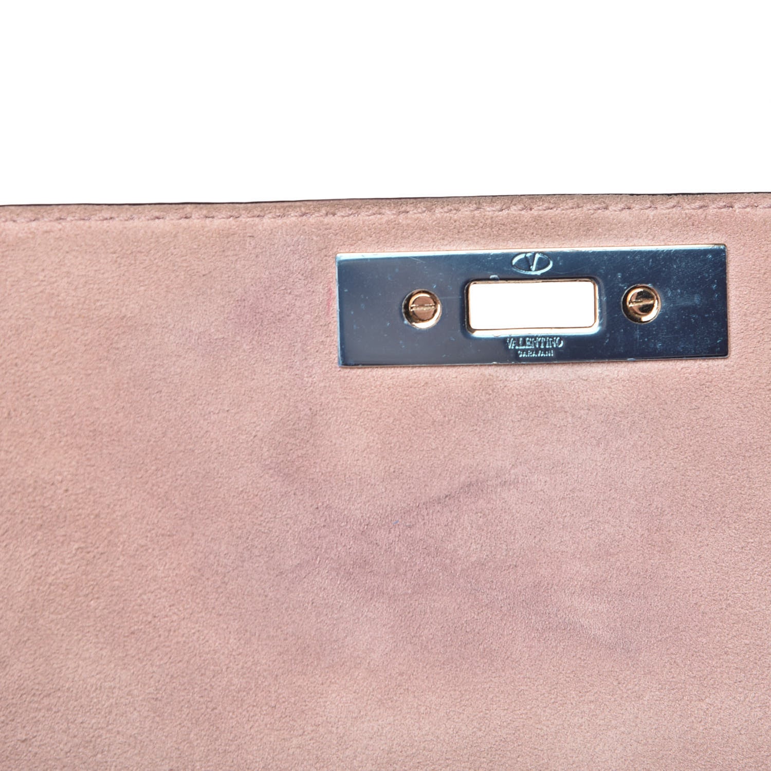 Valentino Garavani Calfskin Small Rockstud All Over Demilune Double Handle Satchel Lipstick 10 of 17