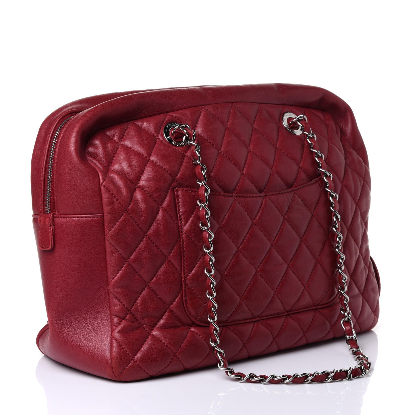 Aged Calfskin Quilted Large Reissue Camera Case Red