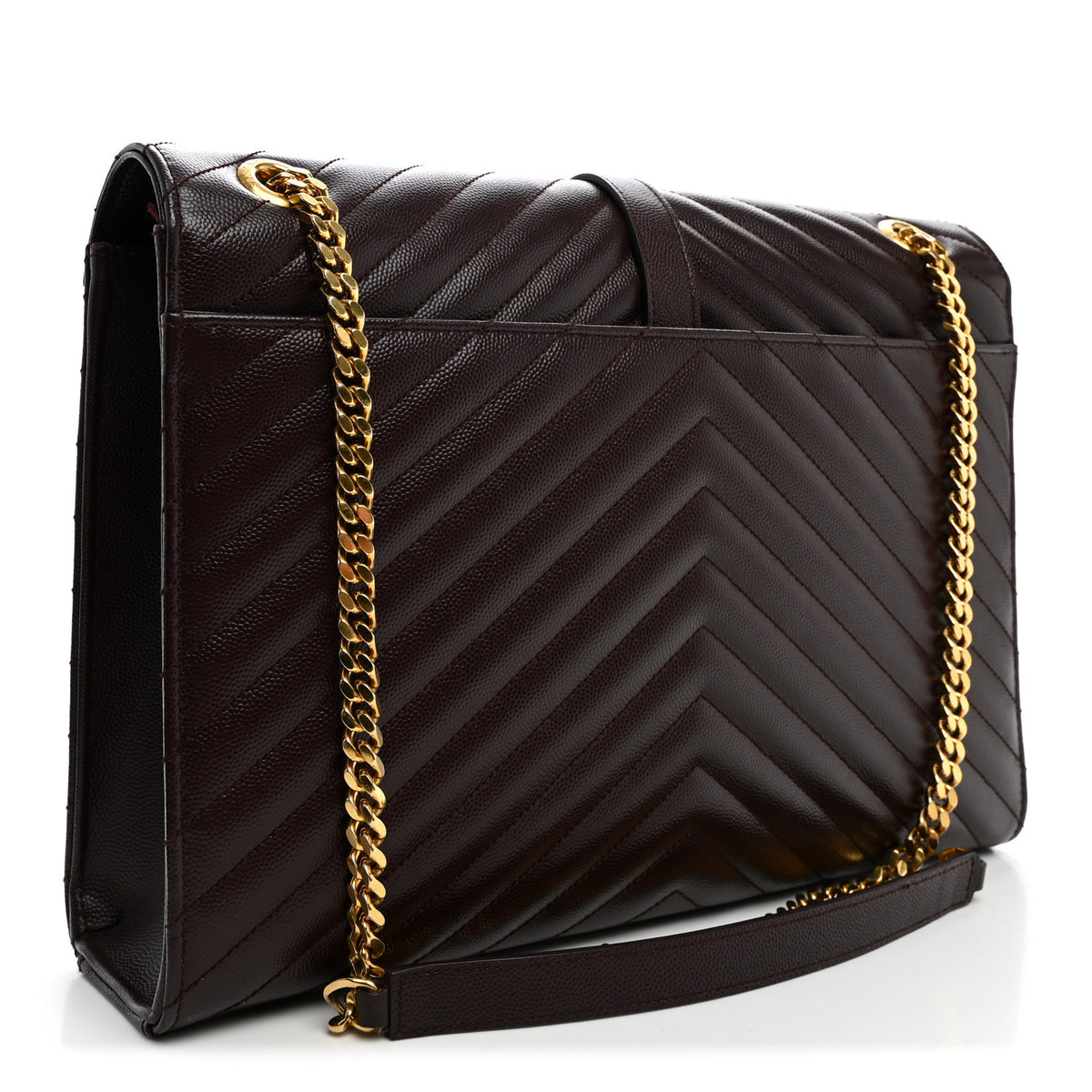 Grain De Poudre Matelasse Chevron Large Monogram Satchel Rouge Legion