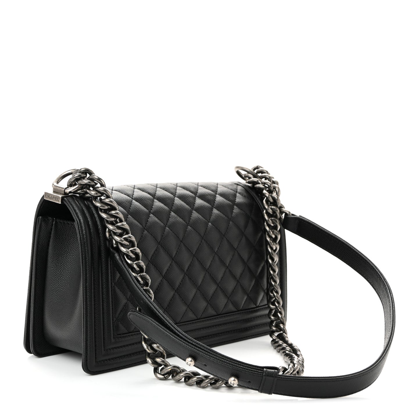 Caviar Quilted Medium Boy Flap Black