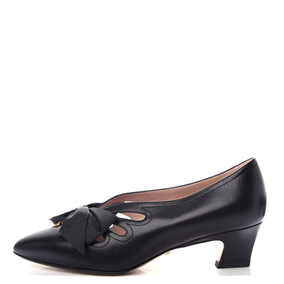 Gucci Malaga Kid Bow Berith Low Heel Pumps 39 Black 1 of 12