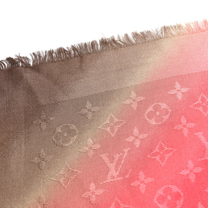 Louis Vuitton Silk Wool Monogram Tie Dye Shawl Rose 4 of 4