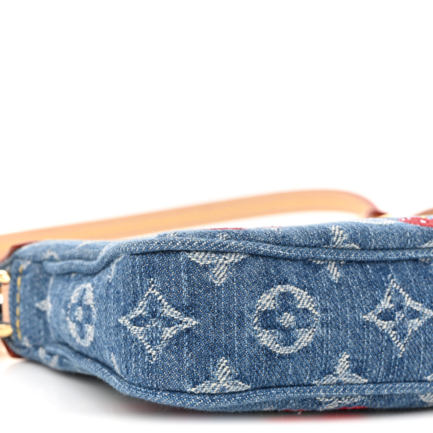 Louis Vuitton LV X TM Monogram Denim Cerises Pochette Accessories Blue 8 of 10