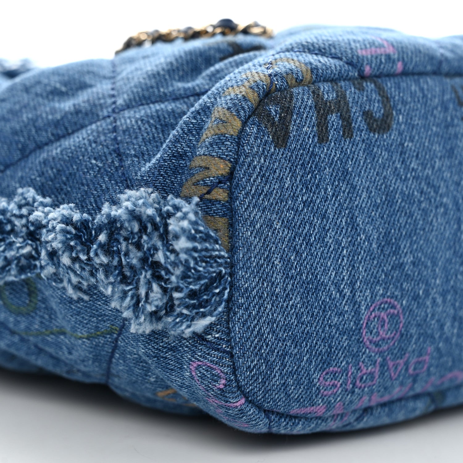 Chanel Denim Quilted Small Mood Bucket With Chain Blue Multicolor 9 of 11