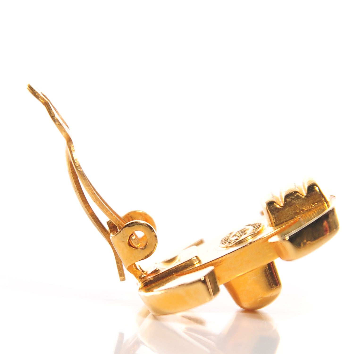Chanel Metal CC Turnlock Clip On Earrings Gold 3 of 4