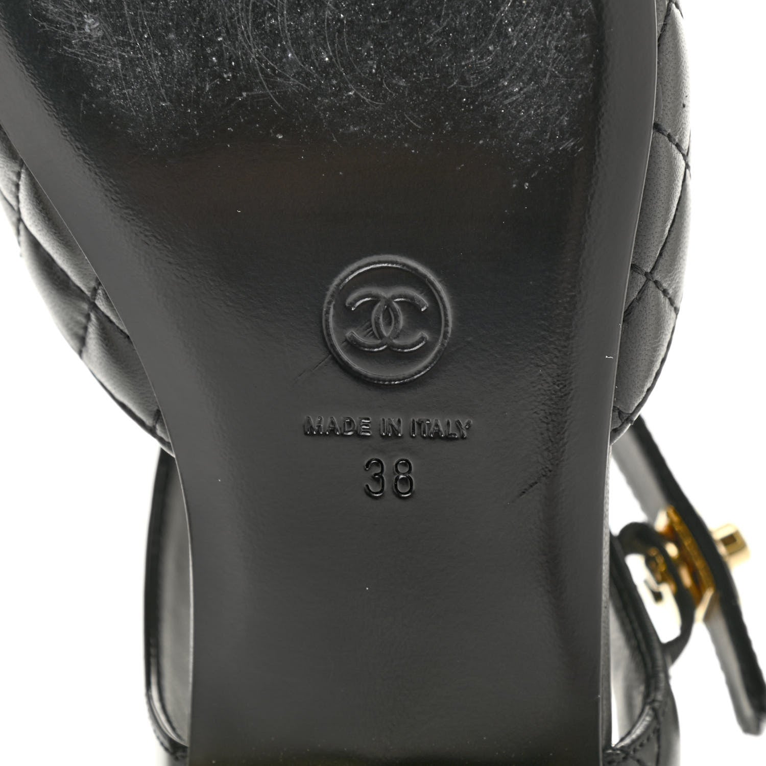 Chanel Patent Lambskin Quilted Cap Toe Ballerina Flats 38 Black 7 of 9