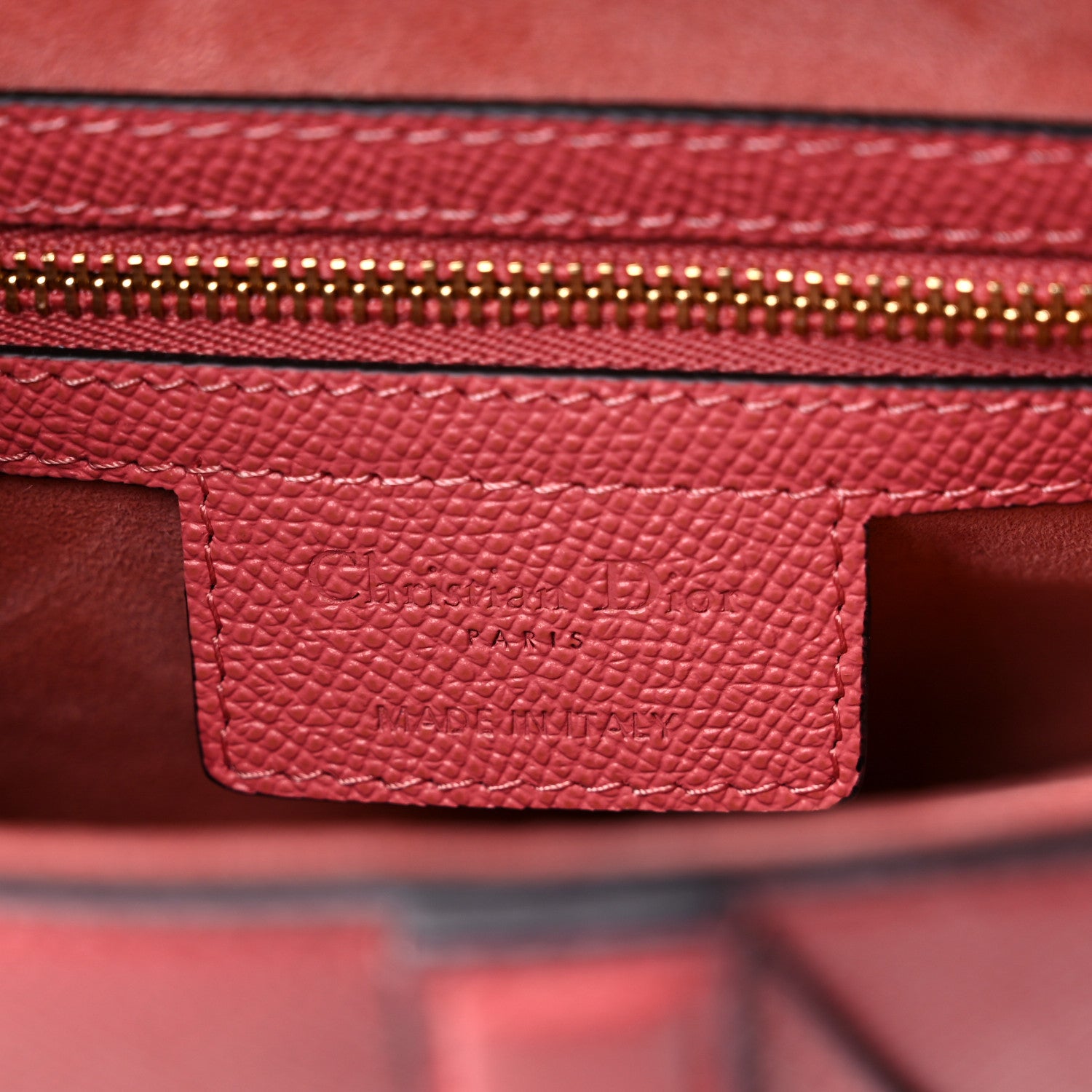 Christian Dior Grained Calfskin Saddle Bag Pink 6 of 9