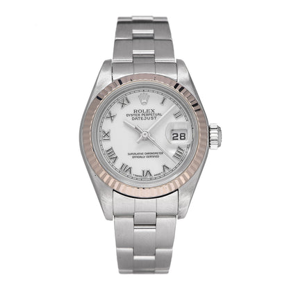 Rolex Stainless Steel 18K White Gold 26mm Oyster Perpetual Datejust Watch White Roman 79174 1 of 5