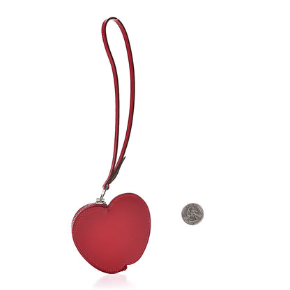 Hermes Tadelakt Tutti Frutti Pomme Coin Purse Wristlet Rouge Vif 2 of 5