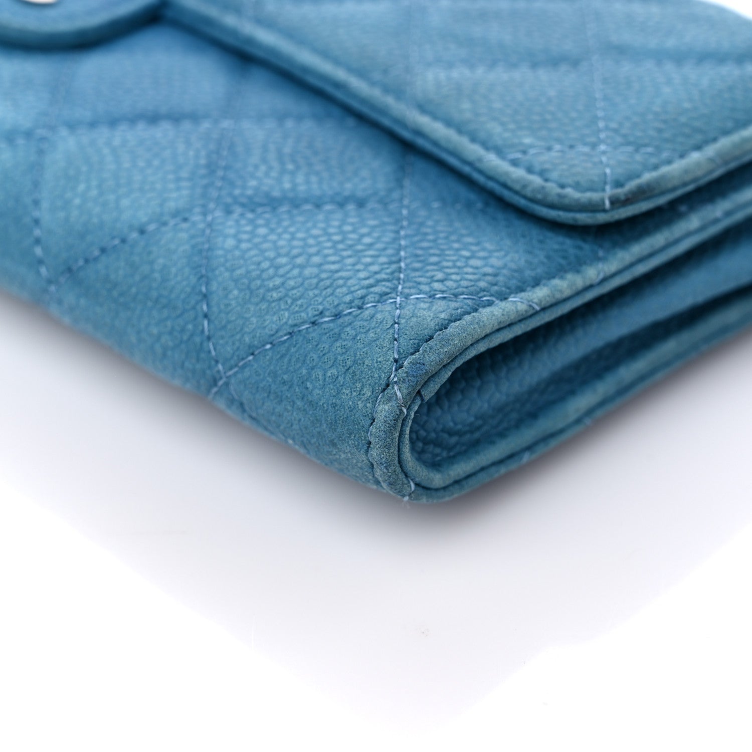 Chanel Iridescent Caviar Quilted Travel Wallet Blue 10 of 21