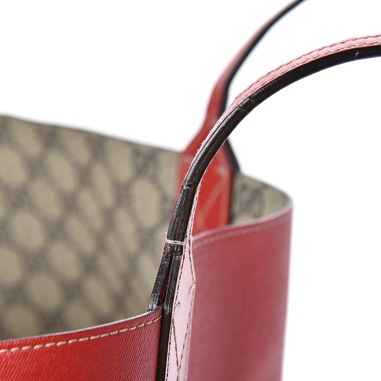 GG Supreme Monogram Medium Reversible Tote Beige Red