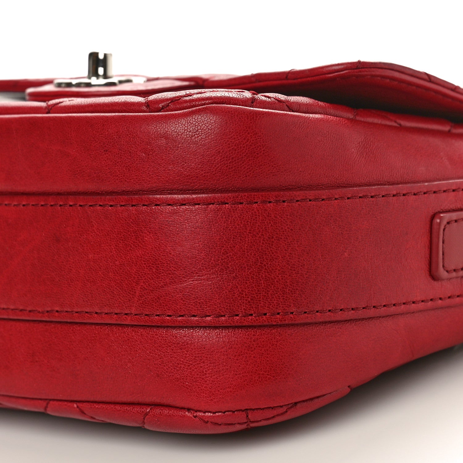 Chanel Lambskin Quilted Messenger Bag Red 9 of 12