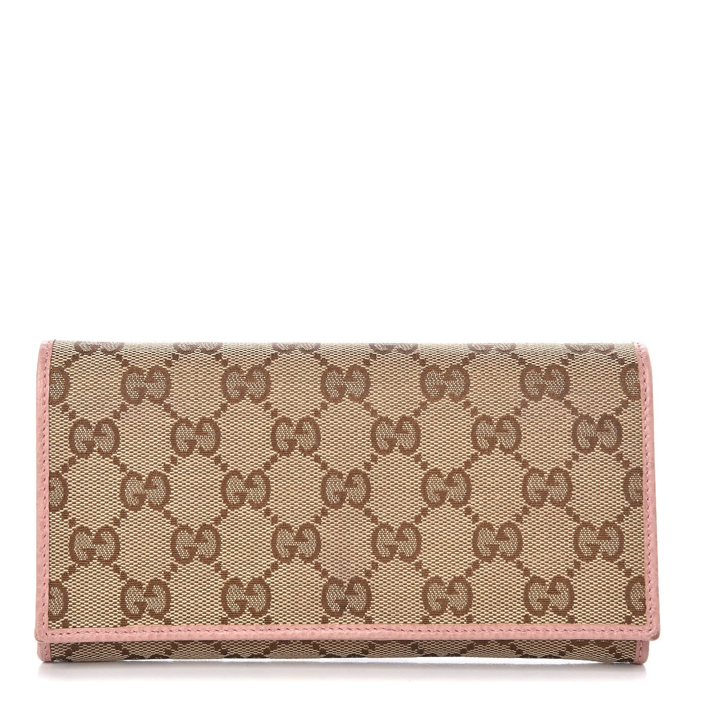 Monogram Dollar Calfskin Continental Flap Wallet Beige Ebony Soft Pink