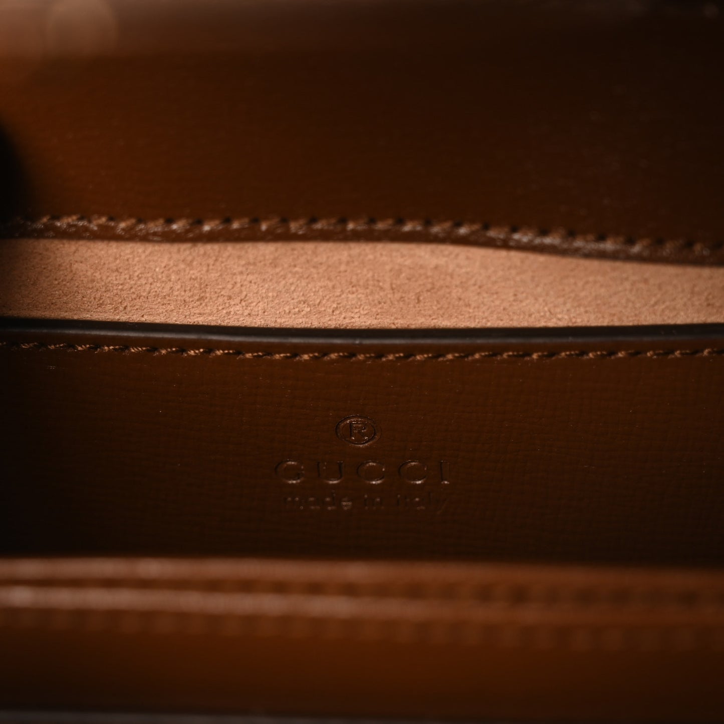 GG Supreme Monogram Azalea Calfskin Mini Horsebit 1955 Top Handle Flap Bag Beige Ebony Brown Sugar