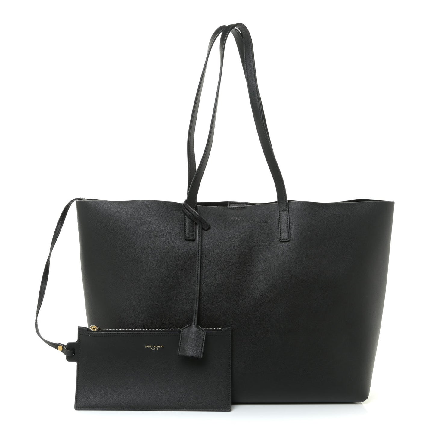 Calfskin Large Shopping Tote Black