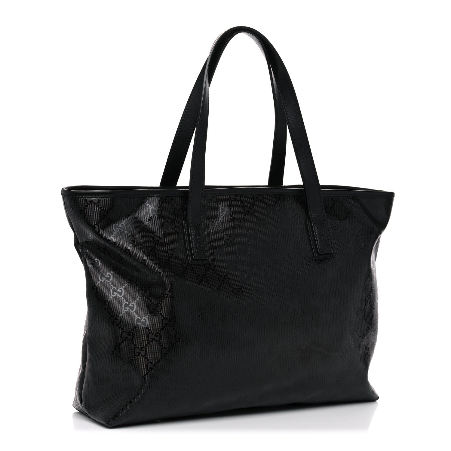 Gucci Imprime Monogram Medium Zippered Shopping Tote Black 3 of 12