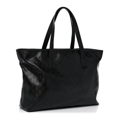 Gucci Imprime Monogram Medium Zippered Shopping Tote Black 3 of 12