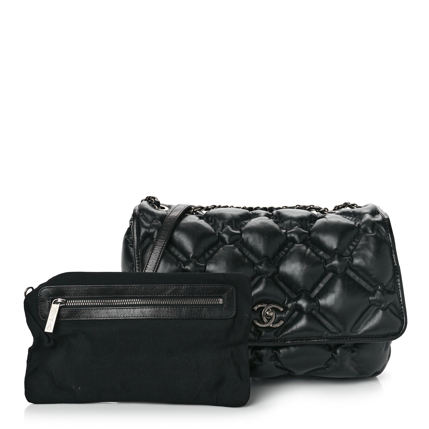 Chanel Calfskin Quilted Large Chesterfield Flap Black 1 of 9