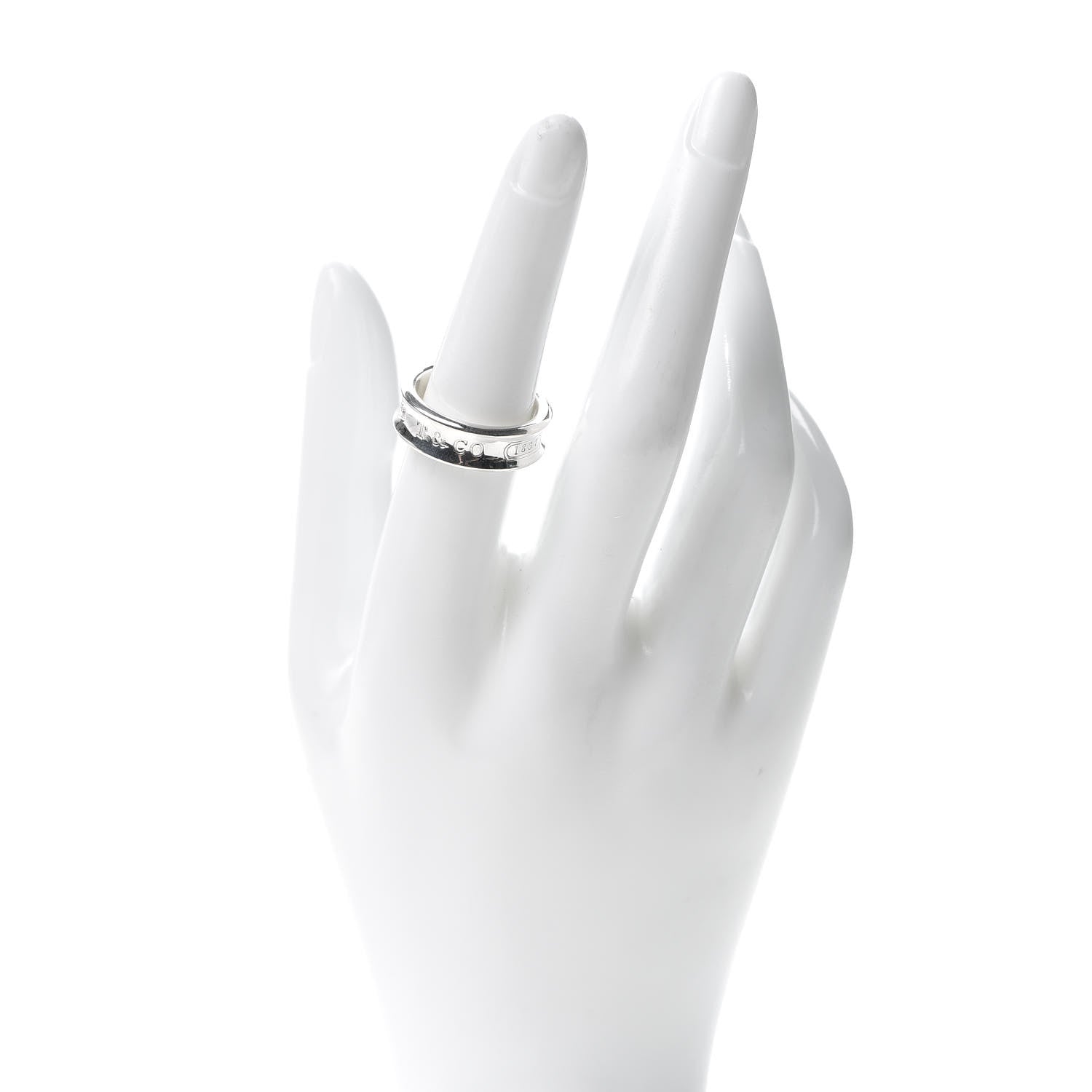 Tiffany Sterling Silver 1837 Band Ring 54 7 2 of 4