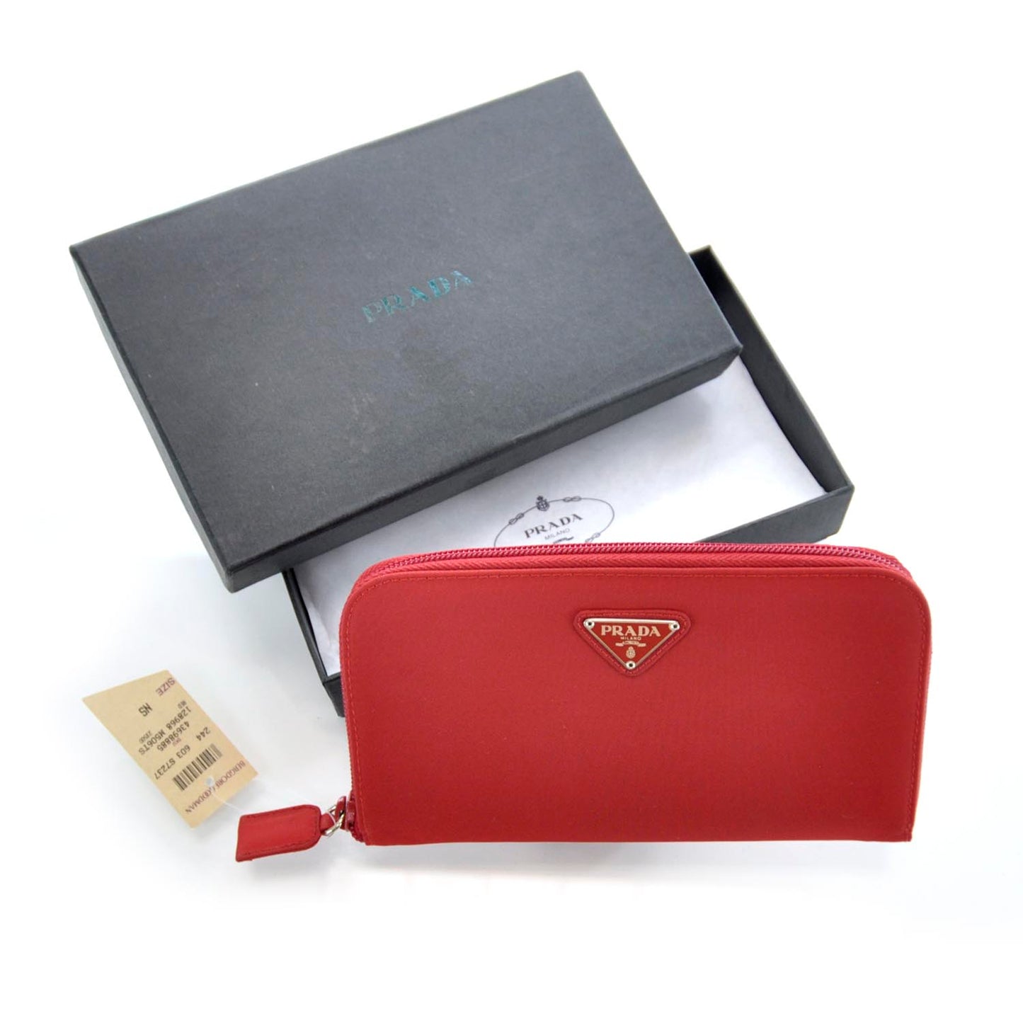 Tessuto Nylon Zip Around Wallet Red
