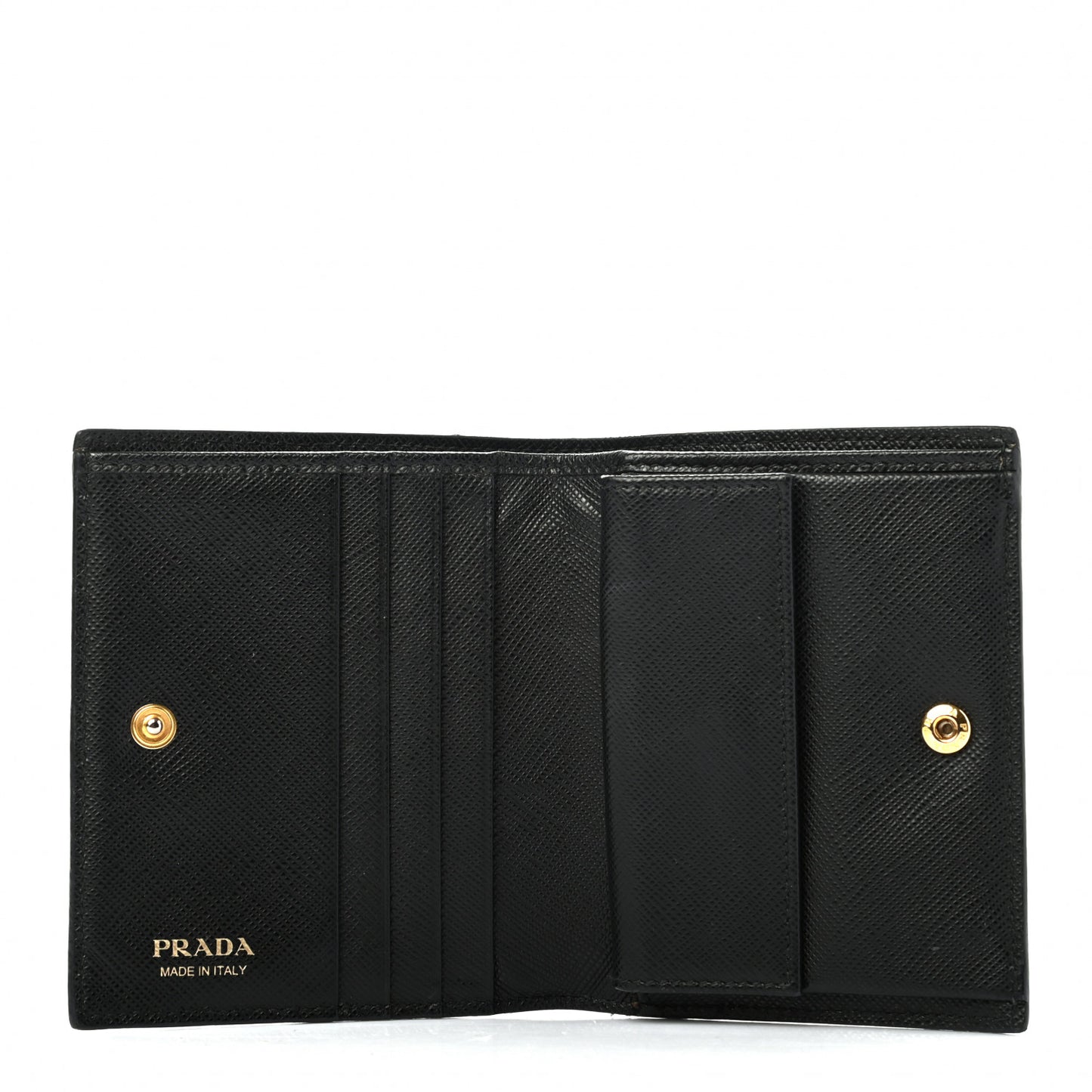 Saffiano Greche Bi-Fold Wallet Black Rosso