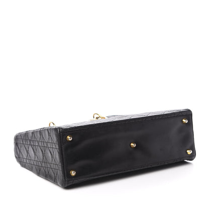 Christian Dior Lambskin Cannage Large Lady Dior Black 3 of 10