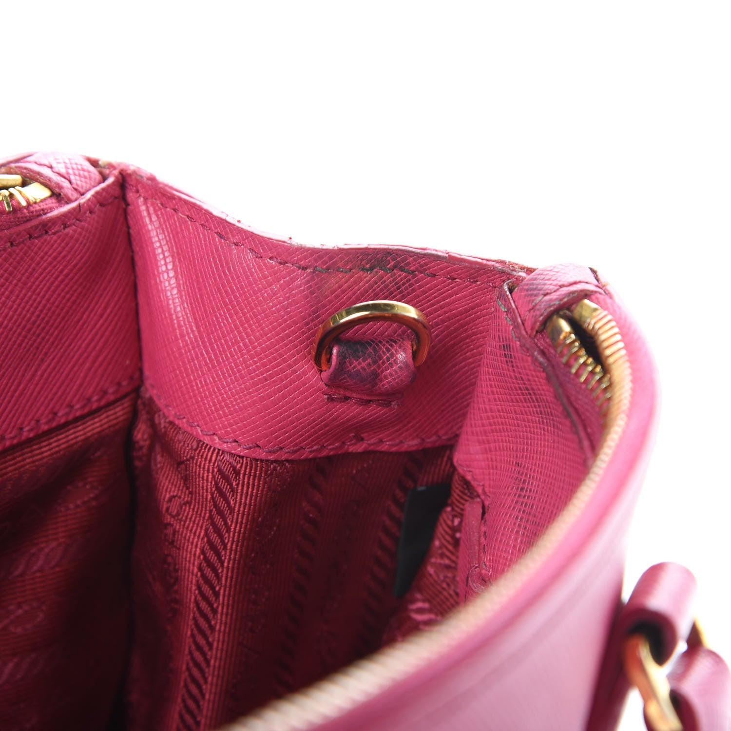 Prada Saffiano Lux Small Galleria Double Zip Tote Fuxia 26 of 26
