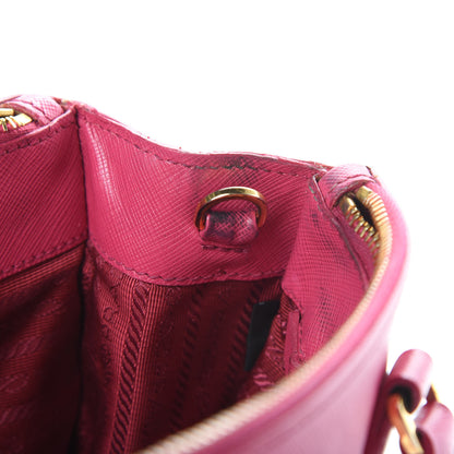 Prada Saffiano Lux Small Galleria Double Zip Tote Fuxia 26 of 26