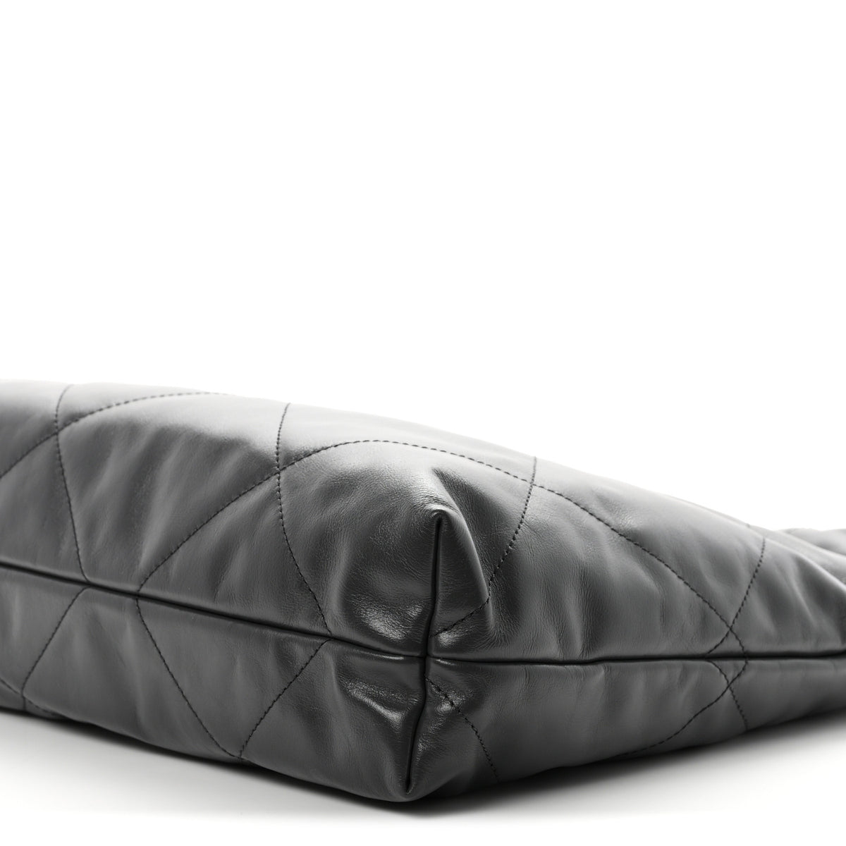 Shiny Calfskin Quilted Chanel 22 Dark Grey