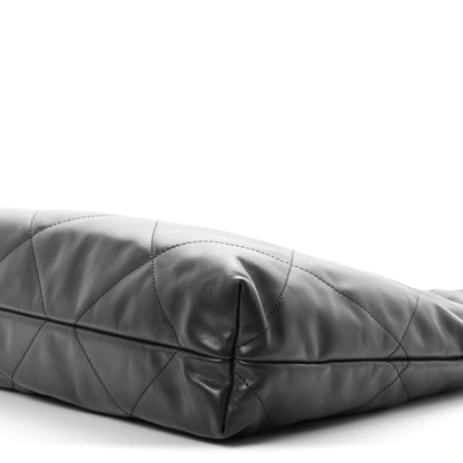 Chanel Shiny Calfskin Quilted Chanel 22 Dark Grey 11 of 12